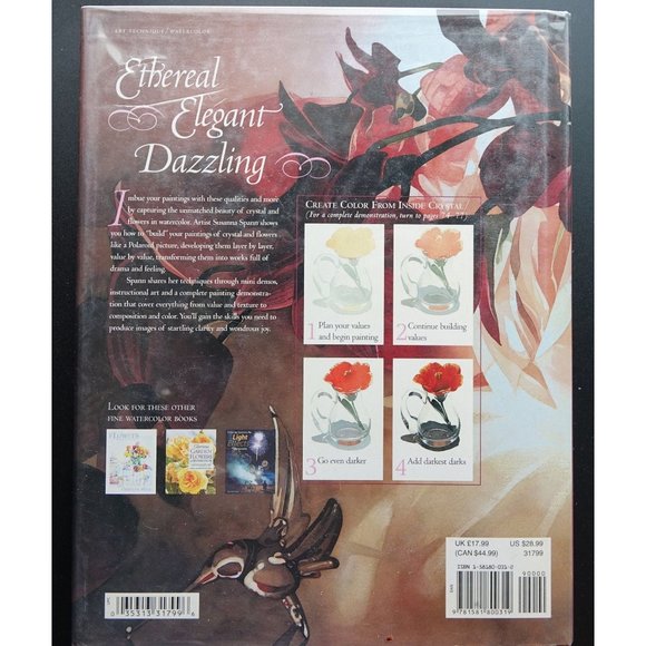 Artists Book, Painting Crystal and Flowers in Watercolor by Susanna Spann, How t - Picture 6 of 6